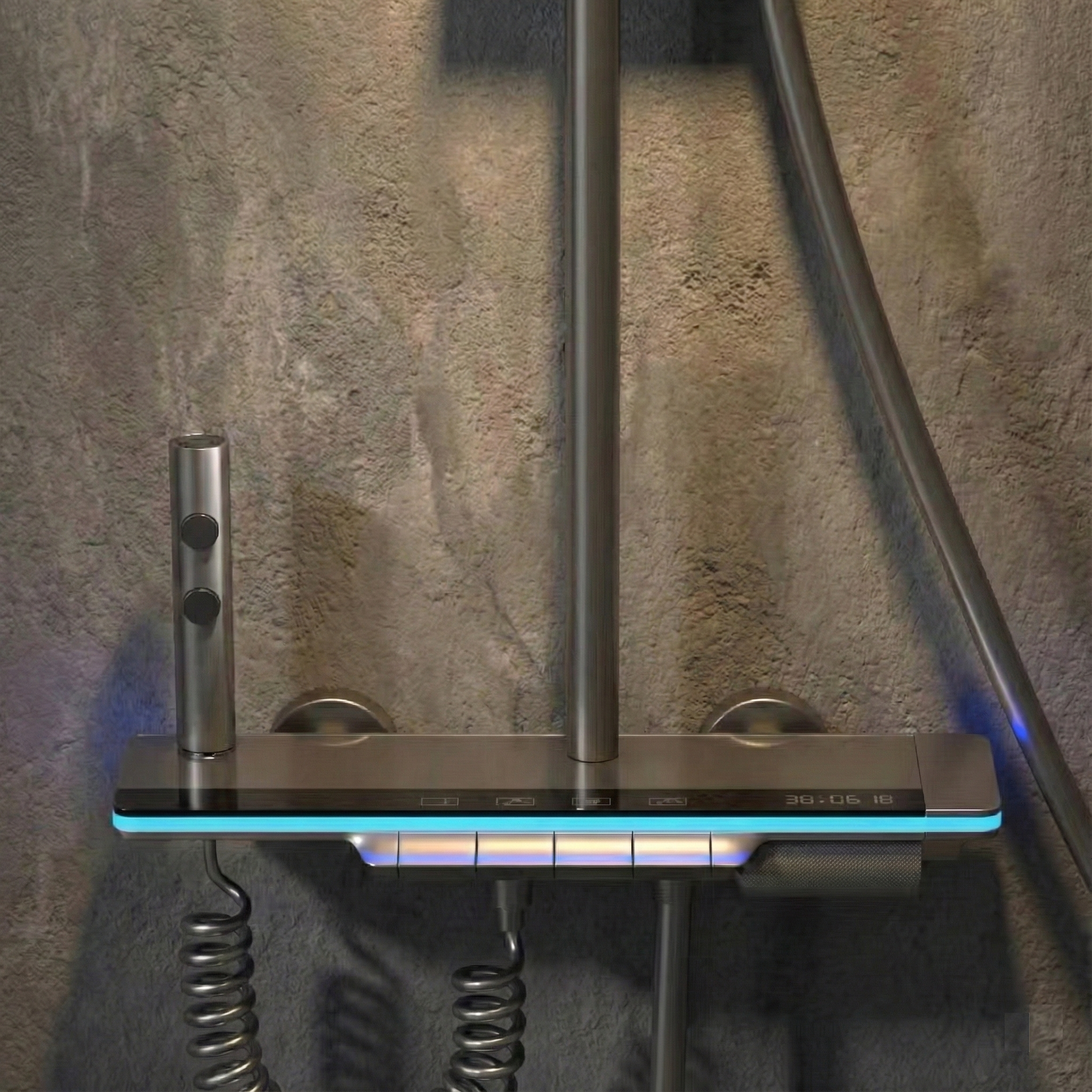 Douche Digitale Grise avec Écran LED Hydro | Argon