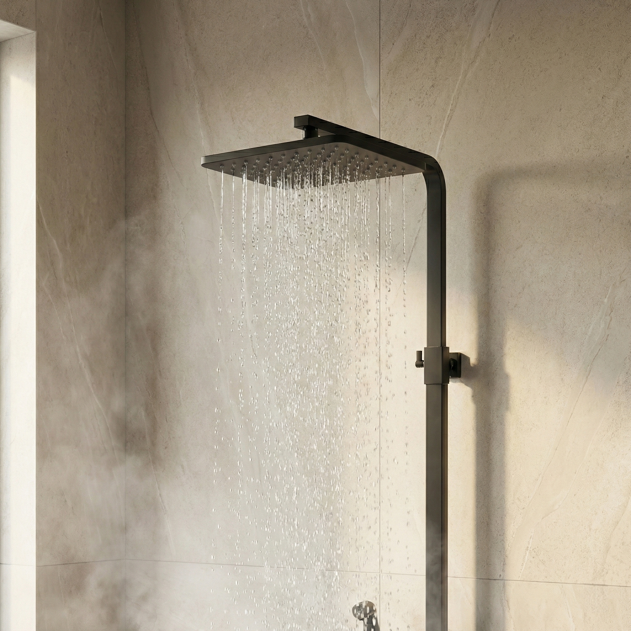 Douche Thermostatique Digitale Noire 4 Voies | Vortex