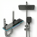 Système de douche avec panneau en verre et affichage numérique – Gris