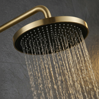 Colonne de douche thermostatique 3 voies en laiton brossé – Doré