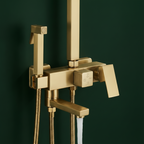 Colonne de douche 4 en 1 avec robinet bidet – Or brossé