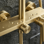 Colonne de douche thermostatique 3 voies en laiton brossé – Doré