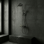 Colonne de douche multifonctions 3 voies thermostatique en laiton – Noir