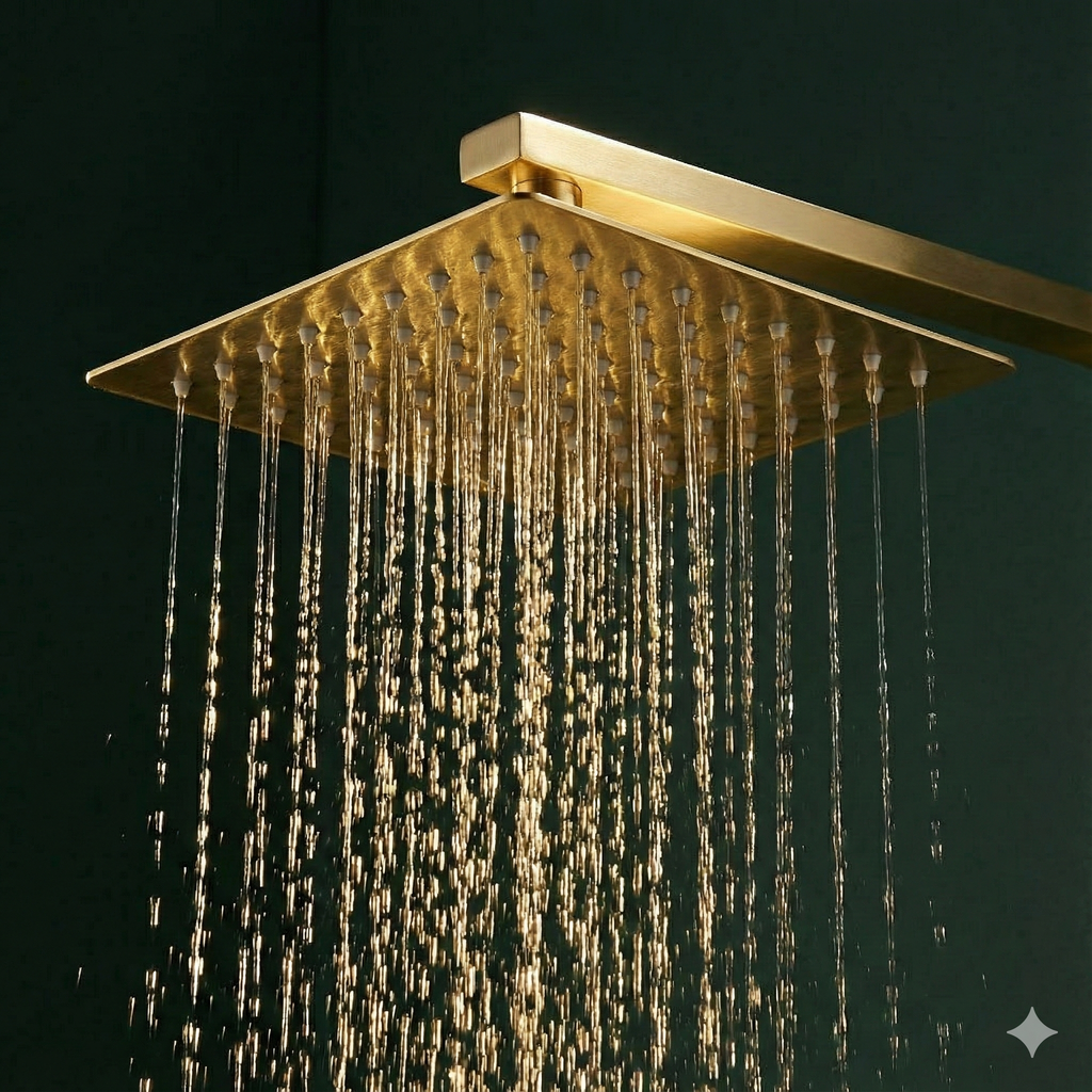 Colonne de douche 4 en 1 avec robinet bidet – Or brossé