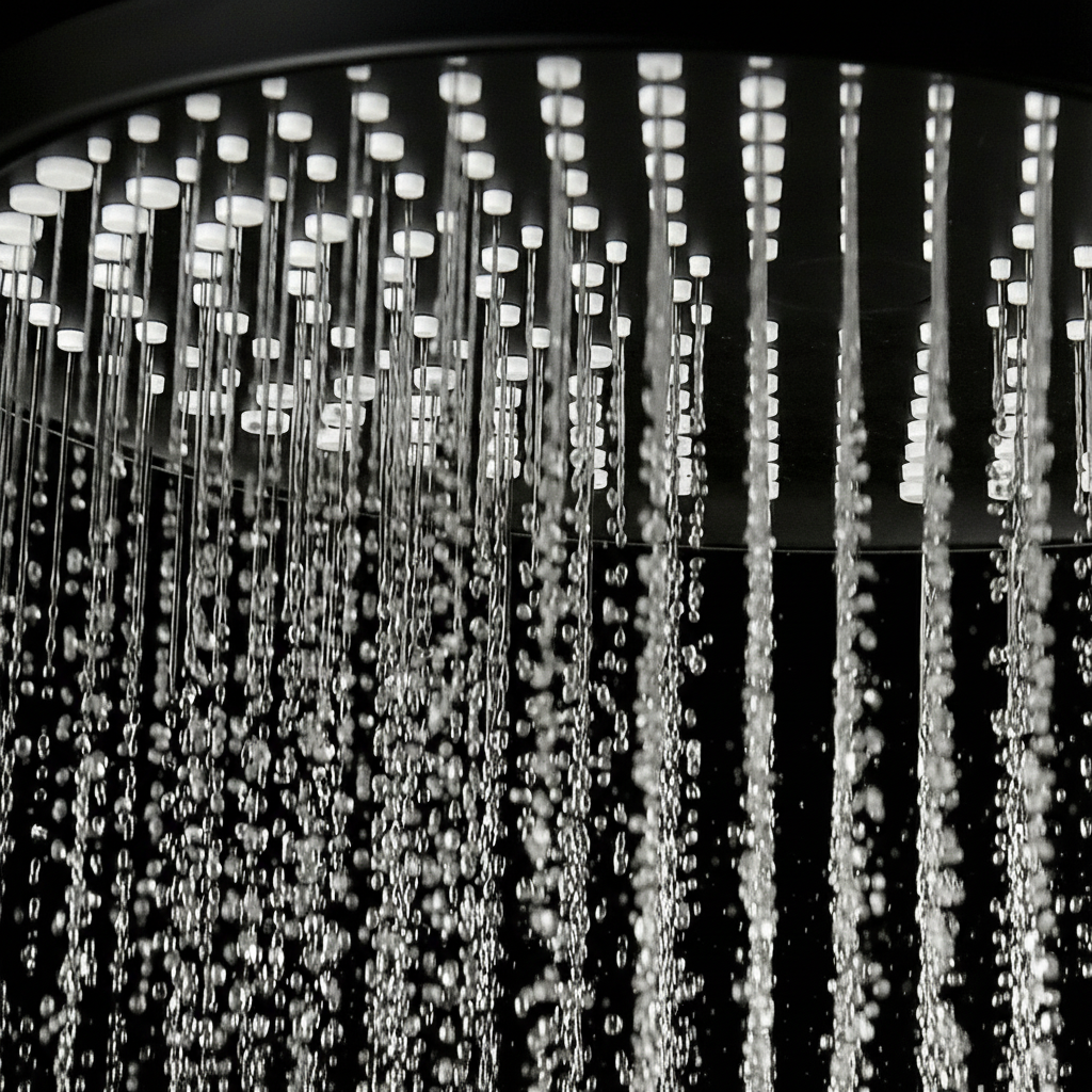 Colonne de douche multifonctions 3 voies thermostatique en laiton – Noir