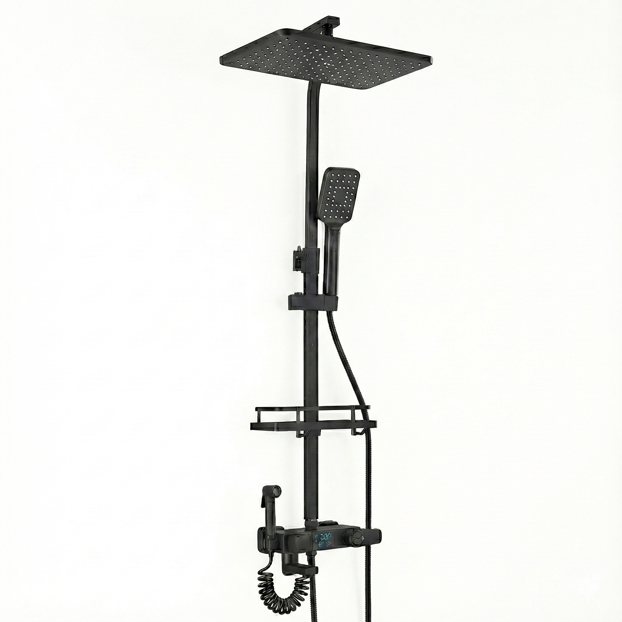 Colonne de douche thermostatique avec affichage numérique – Noir – 4 voies