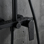 Colonne de douche multifonctions 3 voies thermostatique en laiton – Noir