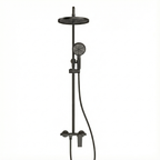 Colonne de douche multifonctions 3 voies thermostatique en laiton – Noir