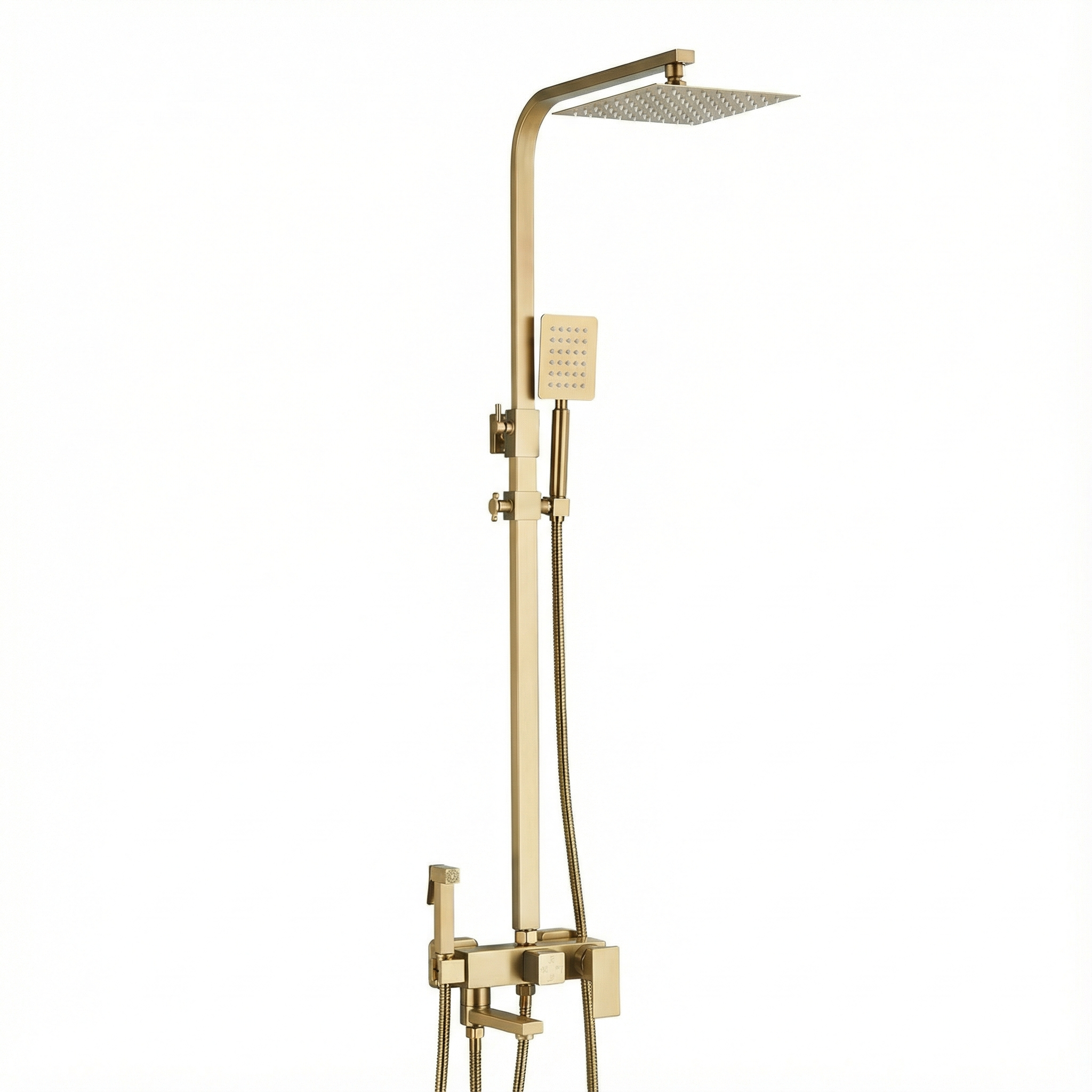 Colonne de douche 4 en 1 avec robinet bidet – Or brossé