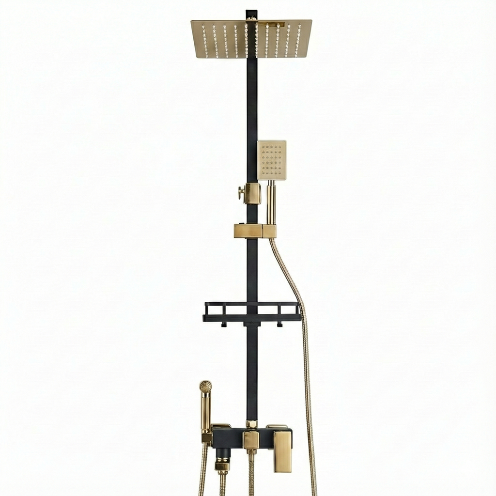 Douche Thermostatique Noir et Or Mat | Zénith